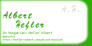 albert hefler business card